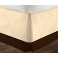 thumbnail image 3 of D.N.G. BEDDINGS 1 Piece Split Corner Two Tone Tailored Bed Skirt, Queen Size 6 Inch Deep Pocket, 800 Thread Count, 100% Egyptian Cotton, Solid Ivory/Chololate Color., 3 of 3