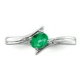 thumbnail image 2 of Primal Silver Sterling Silver Rhodium-plated Emerald and Diamond Ring, 2 of 7