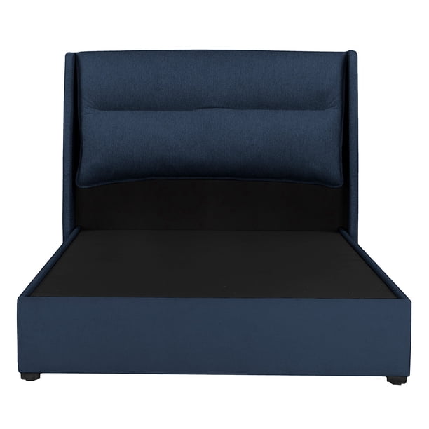 Recámara Queen Size Becca Azul Oscuro con Cabecera + Box Base Cama