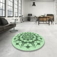 thumbnail image 3 of Ahgly Company Indoor Square Patterned Mint Green Area Rugs, 4' Square, 3 of 6