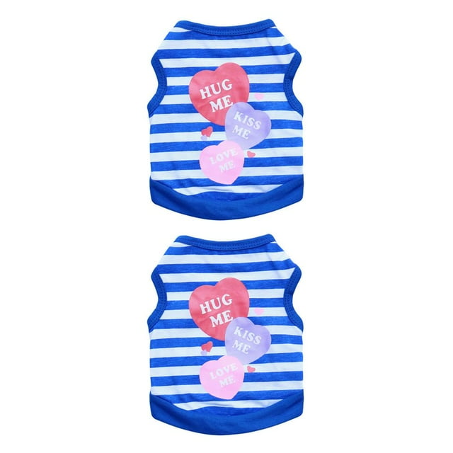Greeniant Clothing T-shirt Summer Vests Pattern Stripes Printing Accessories Beauty Round Apparel Costume for Pet Dogs Teddy Type5 NO5