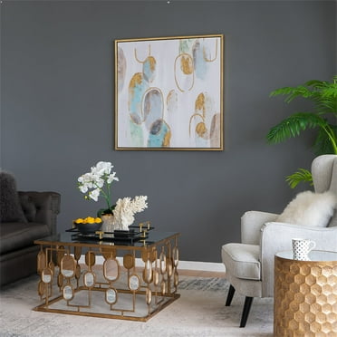 12" x 8" Modern Oil Painting, Square Framed Wall Art for Living Room Dining Room Office