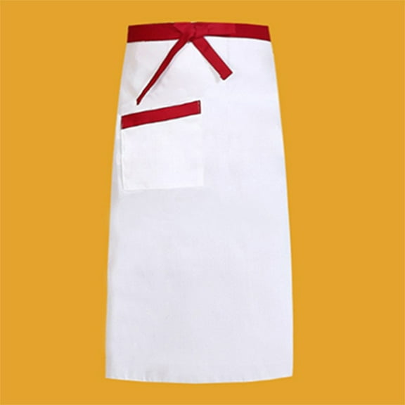 Kitchen Essentials Chef Work Apron, Half Cut Work Apron, Restaurant Coffee Shop Waiter Work Apron Red