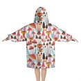 thumbnail image 2 of Colorful Mushroom Plant White Pattern Blanket Hoodies for Kids 6-13YR Oversize Wearable Blanket Hoodies for Boys Girls Teens, 2 of 7