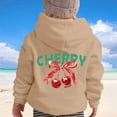 thumbnail image 4 of SonxaHe Toddler Girls' Hooded Sweatshirts Long Sleeve Cherry Prints Oversized Soft Comfy Pullover Hoodie Beige,Sized 4-5, 4 of 4
