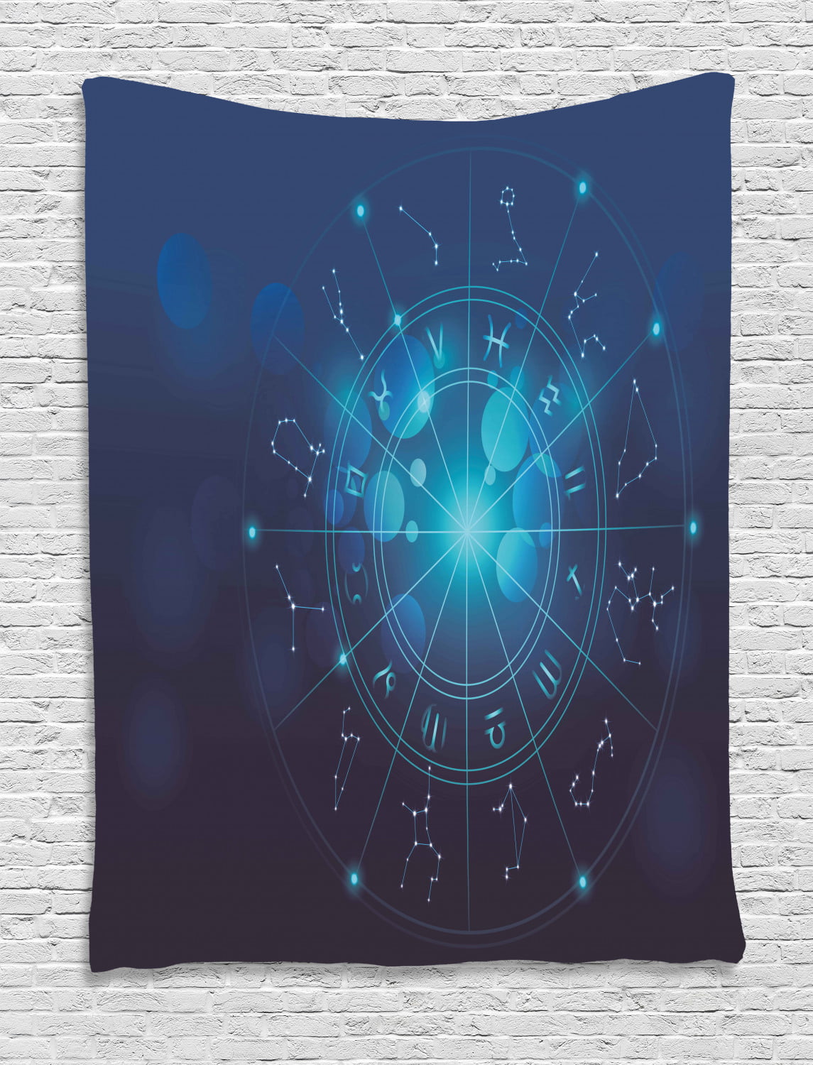 Astrology Tapestry, Fortune Telling Birth Chart Zodiac Signs in Space ...