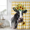 thumbnail image 4 of Shower Curtain Sunflower Cow Bathroom Curtains with Hooks, Waterproof Fabric Farm Animal Yellow Buffalo Pliad Bath Shower Curtains Set for Bathroom Bathtubs Decor 36x72 Inch, 4 of 9