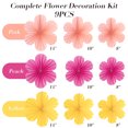 thumbnail image 6 of Easy Joy 9pcs Pink Yellow Party Decoration Hanging Flowers Paper Fans Decor for Wedding Birthday Graduation Tea Party Decorations, 6 of 10