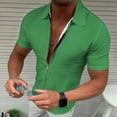 thumbnail image 2 of XIAONU Solid Print Shirt for Men Short Sleeve Zip Front Outdoor Tops, 2 of 6