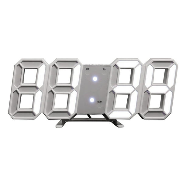Despertador de escritorio LED, reloj de pared digital moderno con pantalla de temperatura de lámpara para de para hogar de la oficin