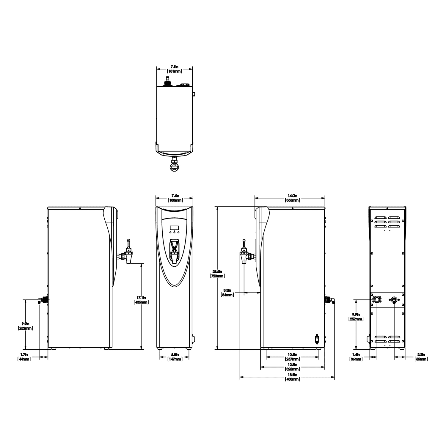 BUNN 43600.0026 120V H5X 5-Gallon Electric Hot Water Dispenser