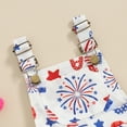 thumbnail image 5 of Okbabeha Toddler Boy Girl 4th Of July Outfits American Flag Ice Cream/Firework Shorts Overalls Jumpsuit Kids Summer Clothes, 5 of 7