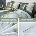 thumbnail image 5 of PERFEMET 6Pcs Watercolor Marble Comforter Set Full Size Bed in a Bag Dark Green Bedding Set Artwork Style Bed Set for Boys Kids 100% Soft Microfiber Bed Collections-All Seasons (Dark Green, Full), 5 of 5