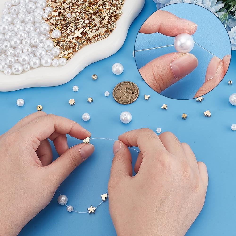 1 Set DIY Beads Kit including Acrylic Beads with CCB Plastic Beads Iron Rhinestone Spacer Beads Mixed Shapes 3~13x3~12x2.8~12mm Hole: 1~2mm 1750pcs/set