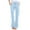 Light blue, variant on yunLCZ Women's Straight Leg Pants High Wa Women's Fashionable Casual Cotton And Linen Pocket Waist Slim Bell Bottom Trousers