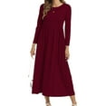 thumbnail image 6 of Fall Dresses 2025 Women's Long Sleeved Round-neck Elegant Dresses Fashion Solid Color High Waist and Ankle Dresses Swing Hem Flowy Dresses Size S-XL, 6 of 6