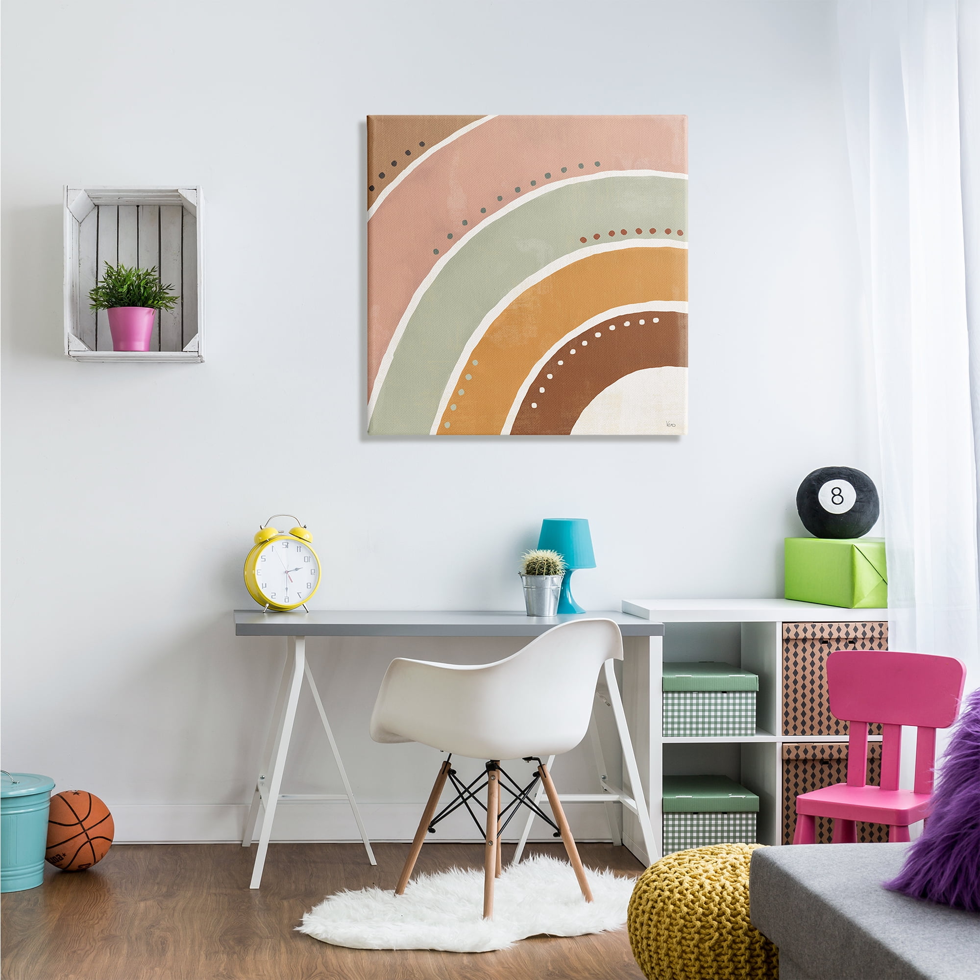 Stupell Indtries Desert Half Rainbow Arches Polka Dot Stripes,30 x 30,Design by Veronique Charron