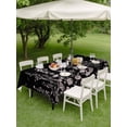 thumbnail image 3 of Outdoor Tablecloth with Umbrella Hole and Zipper, Black Floral Rectangle Table Cloth 60x84 Inch Waterproof Tablecloth, Elegant Pastoral Flowers Farmhouse Picnic Table Cover for Patio Camping, 3 of 7