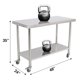 thumbnail image 3 of Yeshouse Mesa de acero inoxidable para preparación y trabajo con protector contra salpicaduras, mesa de cocina resistente con estante inferior ajustable y patas para restaurantes, hogares y hoteles, 3 of 6
