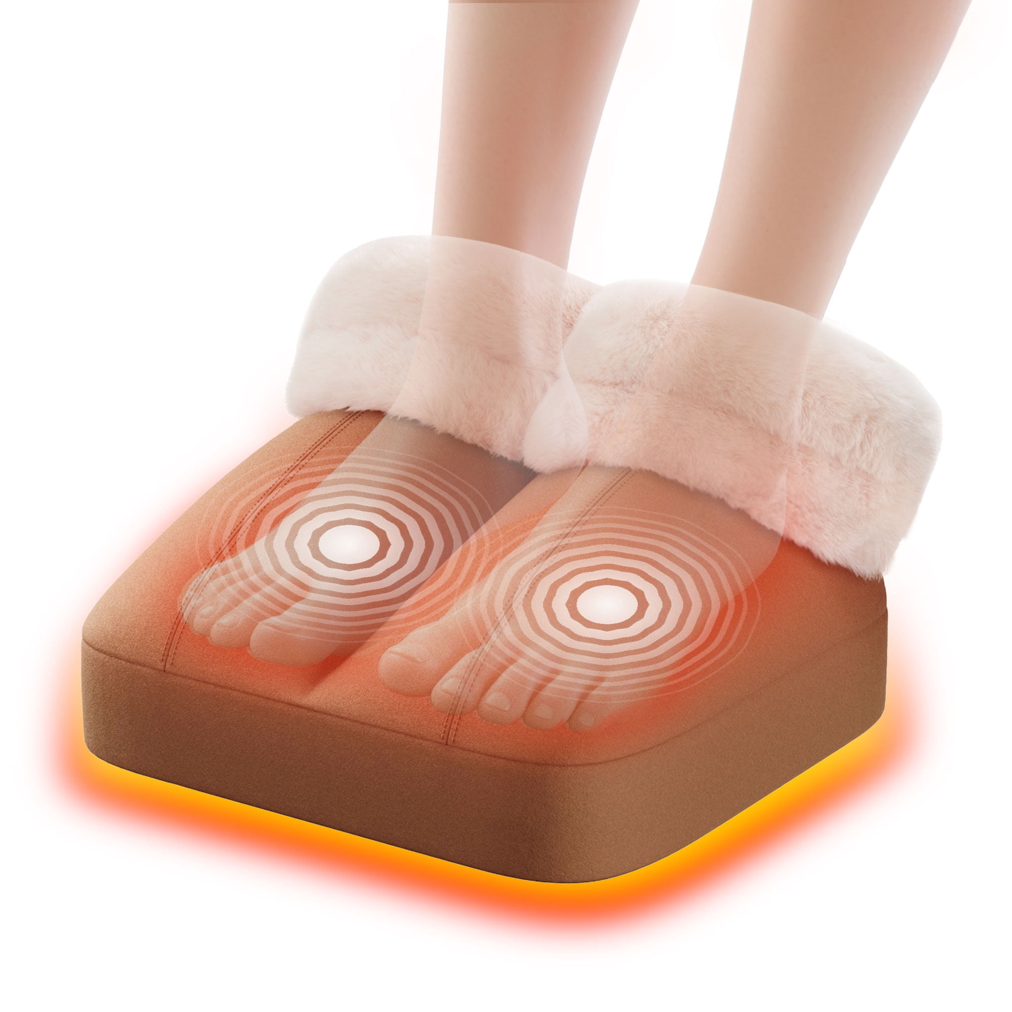 Mynt Foot Massager with Heat, Mother's Day Gift Foot Warmer with Vibration for Women & Men, Brown