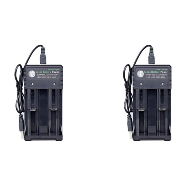 VONKY 2-Slots USB Batteries Charger for Universal Portable Compatibility Style A 2Set