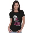thumbnail image 4 of Live for Jesus Religious Faith Womens Slim Fit Graphic Tee Brisco Brands S, 4 of 5
