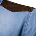 thumbnail image 4 of FAVIPT Men's Denim Shirt Long Sleeve Button Down Shirt Lapel Jean Shirt Worn Washed Denim Shirts with Chest Pockets 2025 Light Blue,M, 4 of 9