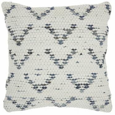 White And Denim Knubby Arrow Throw Pillow