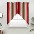 thumbnail image 5 of Red Pink Kitchen Window Curtains, Swag Curtains Valance for Bedroom Living Room Bathroom, Farmhouse Wood Grain Vintage Brown Striped Rod Pocket Window Treatment Curtain Block Drapes 2 Panels 28"x36", 5 of 9