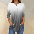 thumbnail image 2 of Womens Tops 3/4 Length Sleeve Tops Neck Casual Print Tunic T Shirts Three Quarter Length Tops Blouses For Women, 2 of 5