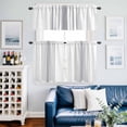 thumbnail image 2 of Grey Vertical Striped Kitchen Curtains Sets for Windows 36 Inch Length, White Modern Simple Geometric Rod Pocket Window Treatments Tier Curtains and Valances Set for Bedroom/Bathroom, 2 of 8