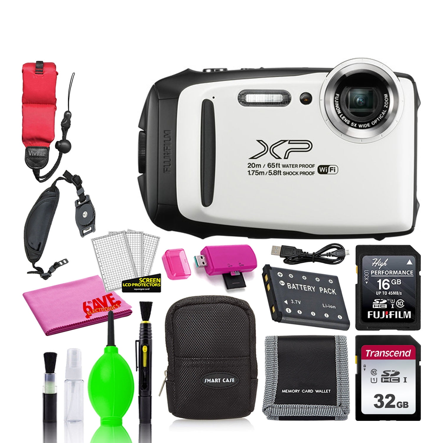Fujifilm FinePix XP130 Waterproof Digital Camera w/16GB SD Card-Lime 