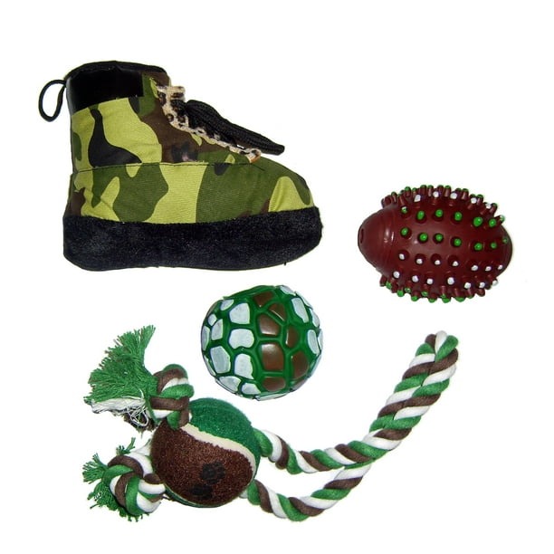 4 Piece Hunter Camouflage Themed Pet Toy Set