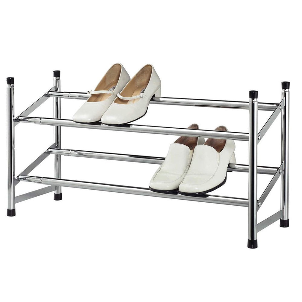 BED BATH N MORE Expandable Chromecolored 2tier Shoe Rack