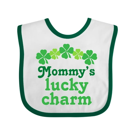 Inktastic Mommys Lucky Charm St Patricks Day Boys or Girls Baby Bib