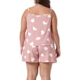 thumbnail image 3 of Agnes Orinda Women's Plus Size Valentines Day Pajamas Cute Strawberry Heart Bow Pattern Cami Shorts Sleepwear Set 2X Light Pink, 3 of 6
