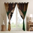 thumbnail image 4 of Cabin Decor Animal Moose Window Curtains Forest Trees Decorative Curtains & Drapes Vintage Grunge Background 30%-50% Blackout Curtains Elk Moose 42x63 inch Curtains for Living Room, 4 of 6