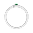 thumbnail image 2 of Angara Natural 0.12 Ct. Emerald with Diamond Solitaire Ring in 14K White Gold for Women (Ring Size: 3), 2 of 8