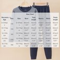 thumbnail image 2 of Cethrio Boys Long Sleeve Pajama Sets, Crew Neck Soft Stripe 2 Piece Kids Sleepwear Loungewear Size 14-15 Years Navy, 2 of 7
