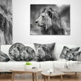 thumbnail image 4 of Designart Grey Wild African Lion - Animal Throw Pillow - 16x16, 4 of 5
