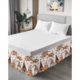 thumbnail image 4 of Thanksgiving Gnome Bed Skirt Queen Size 18 Inch Drop, Dwarf Fallen Maple Leaves Pumpkin Wrap Around Dust Ruffle Bedskirts, Wrinkle & Fade Resistant Easy Fit Bedskirt with Adjustable Elastic, 4 of 8