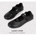 thumbnail image 4 of LUCKY STEP Ballet Flats Mary Jane Fashion Sneakers Elastic Strap Dressy Casual Shoes,Black,Womens, 4 of 10