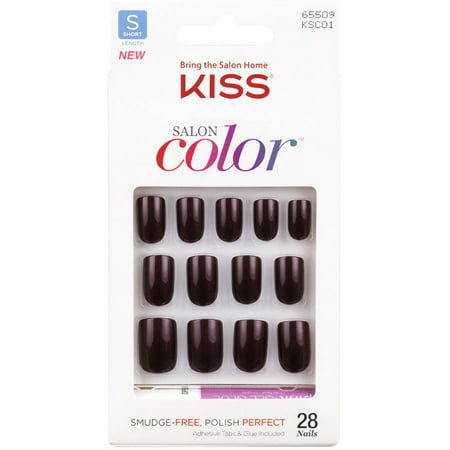 Kiss Salon couleur ongles artificiels, Vanity, courte longueur, 28 count