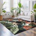 thumbnail image 3 of Area Rugs 4'x6'. Tropical Leaves Floral Carpet Runner Indoor Outdoor Rugs Home Decor Aesthetic, Summer Botanical Flowers Plants Non Slip Mats Washable Accent Rug for Living Room Bedroom, 3 of 8