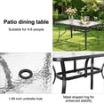 thumbnail image 5 of Piecart Outdoor Dining Table with Umbrella Hole, Rectangular Glass Patio Table, Patio Table for Outside, Garden, Balcony, Black, 5 of 8