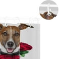 thumbnail image 5 of Coolnut Dog with A Bouquet of Red Roses Bath Shower Curtain Liners 72"x72", 100% Polyester Waterproof with C-Shaped Curtain Hook Modern Bathroom Decoration 1 Panel, 5 of 5