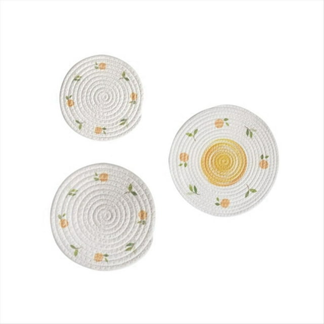 Estera de Mesa Redonda Manteles Individuales Tejidos Tapetes Antideslizantes para Mesa Comedor Vajilla Antideslizante Almohadillas para Tazones Posavasos para Bebidas de Cocina B