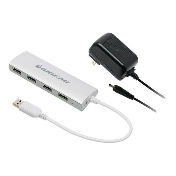 IOGEAR met(AL) GUH304P Hub, Hub Alimenté par USB 3.0 4 Ports - Hub - 4 x SuperSpeed USB 3.0 - de Bureau