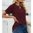 thumbnail image 5 of Camiseta De Encaje De Manga Corta Con Cuello Redondo, Ajuste Holgado, Color Liso, Lavable A Máquina, Agradable Al Tacto, Tejido De Gofres, Camiseta De Manga Corta De Encaje Para ANGGREK Cocina, Decoración y Otros, 5 of 5