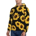 thumbnail image 3 of Kdxio Sunflower 6 Print Mens Casual Hooded Collar Drawstring Hoodies Pullover Sweatshirts Casual Long Sleeve Shirts-Medium, 3 of 7